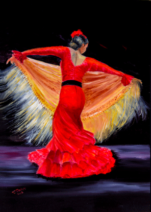 Dancer In Red With Shawl