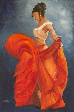 Dancer in red dress